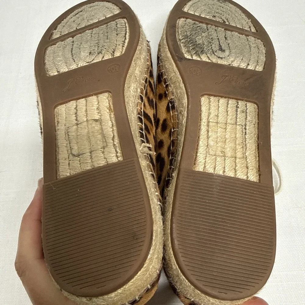 J. Crew Espadrilles Sneakers shoes Leopard Calf Hair 10.5‎ AP380 Animal Safari